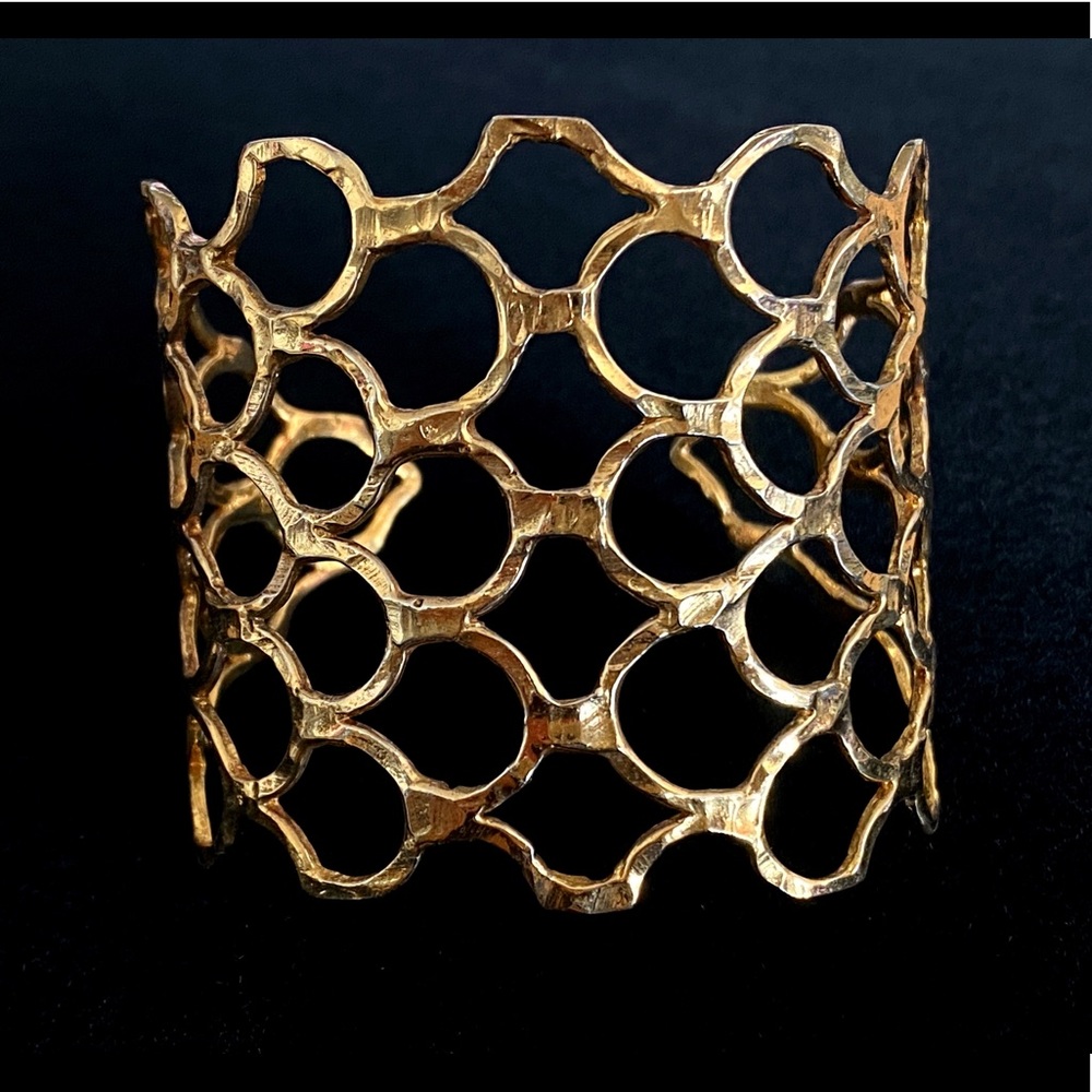 Mermaid Scales 14K Gold Dipped Cuff Bracelet